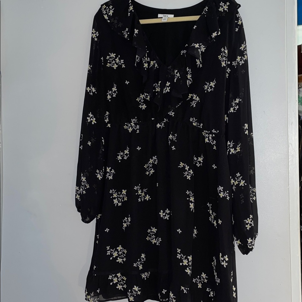 Floral Black Dress XXL